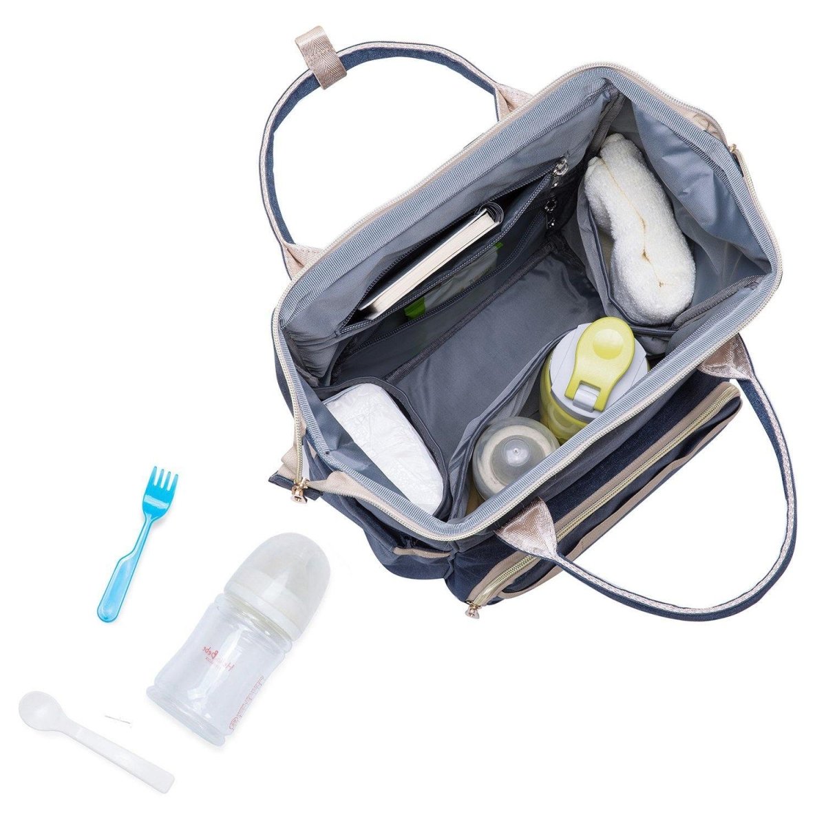 KAUKKO Diaper Bag Backpack with Pacifier Holder and Stroller straps - for Mom and Dad, Waterproof, one size, KT01-5 ( Mediterranean Blue / 18L) - kaukko