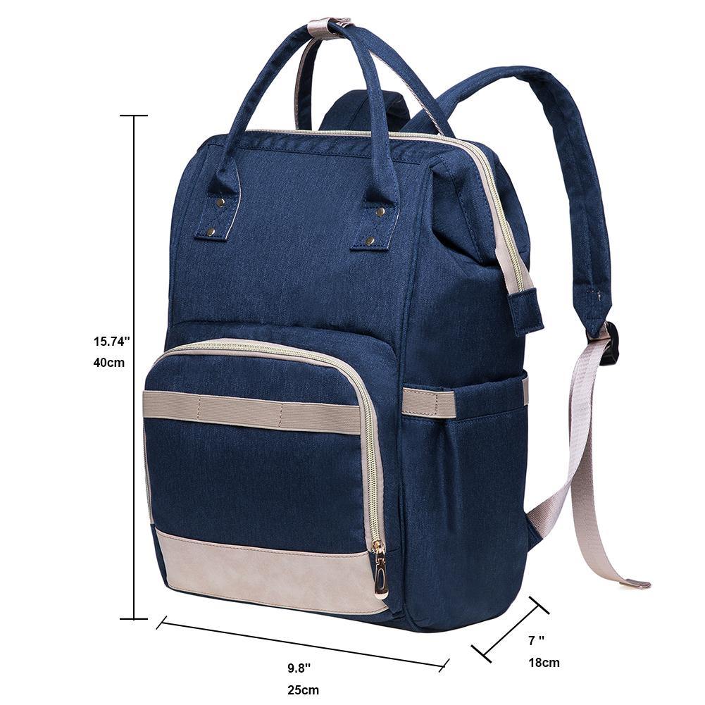 KAUKKO Diaper Bag Backpack with Pacifier Holder and Stroller straps - for Mom and Dad, Waterproof, one size, KT01-5 ( Mediterranean Blue / 18L) - kaukko