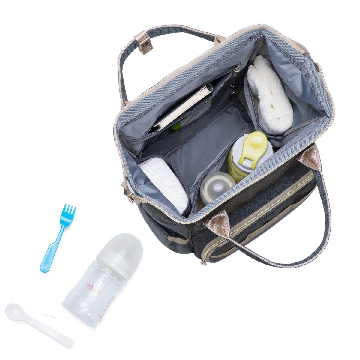 KAUKKO Diaper Bag Backpack with Pacifier Holder and Stroller straps - for Mom and Dad, Waterproof, one size, KT01-5 ( New York Gray / 18L) - kaukko