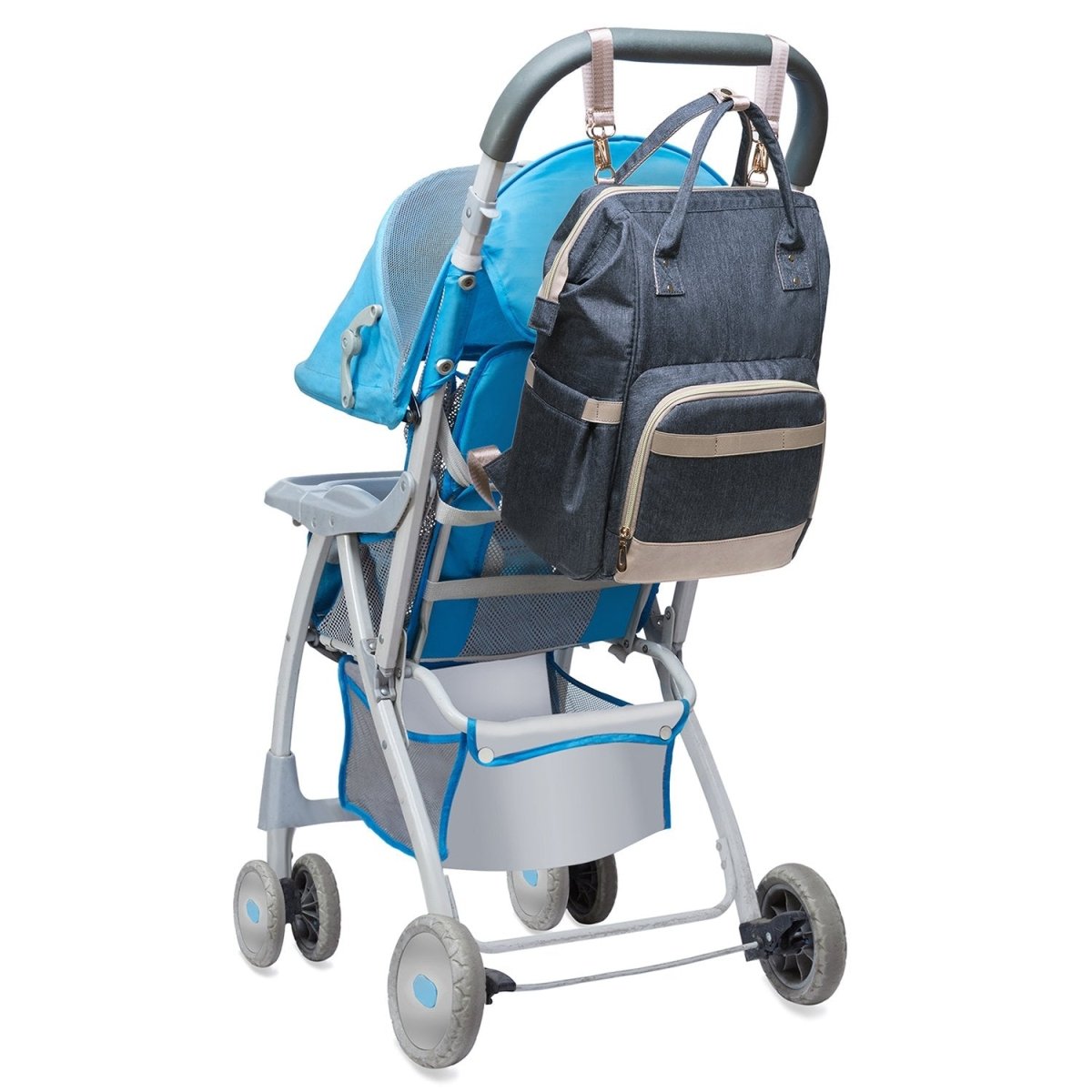 KAUKKO Diaper Bag Backpack with Pacifier Holder and Stroller straps - for Mom and Dad, Waterproof, one size, KT01-5 ( New York Gray / 18L) - kaukko