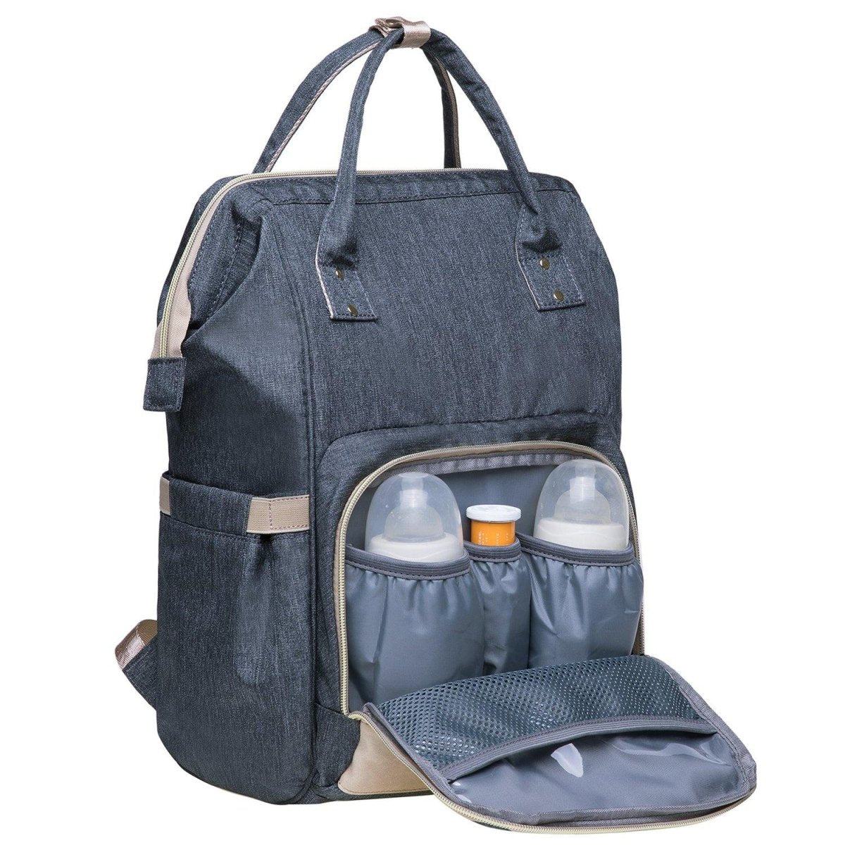 KAUKKO Diaper Bag Backpack with Pacifier Holder and Stroller straps - for Mom and Dad, Waterproof, one size, KT01-5 ( New York Gray / 18L) - kaukko