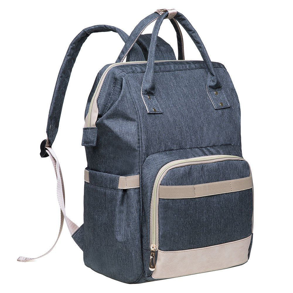 KAUKKO Diaper Bag Backpack with Pacifier Holder and Stroller straps - for Mom and Dad, Waterproof, one size, KT01-5 ( New York Gray / 18L) - kaukko