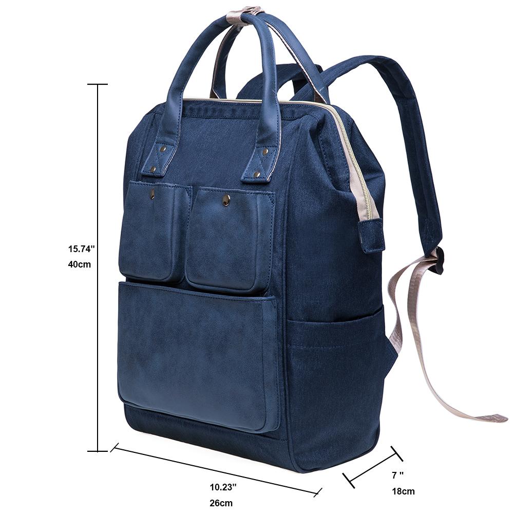 KAUKKO Diaper Bag Backpack with Pacifier Holder and Stroller straps - for Mom and Dad, Waterproof, one size, KT03 ( Mediterranean Blue ) - kaukko