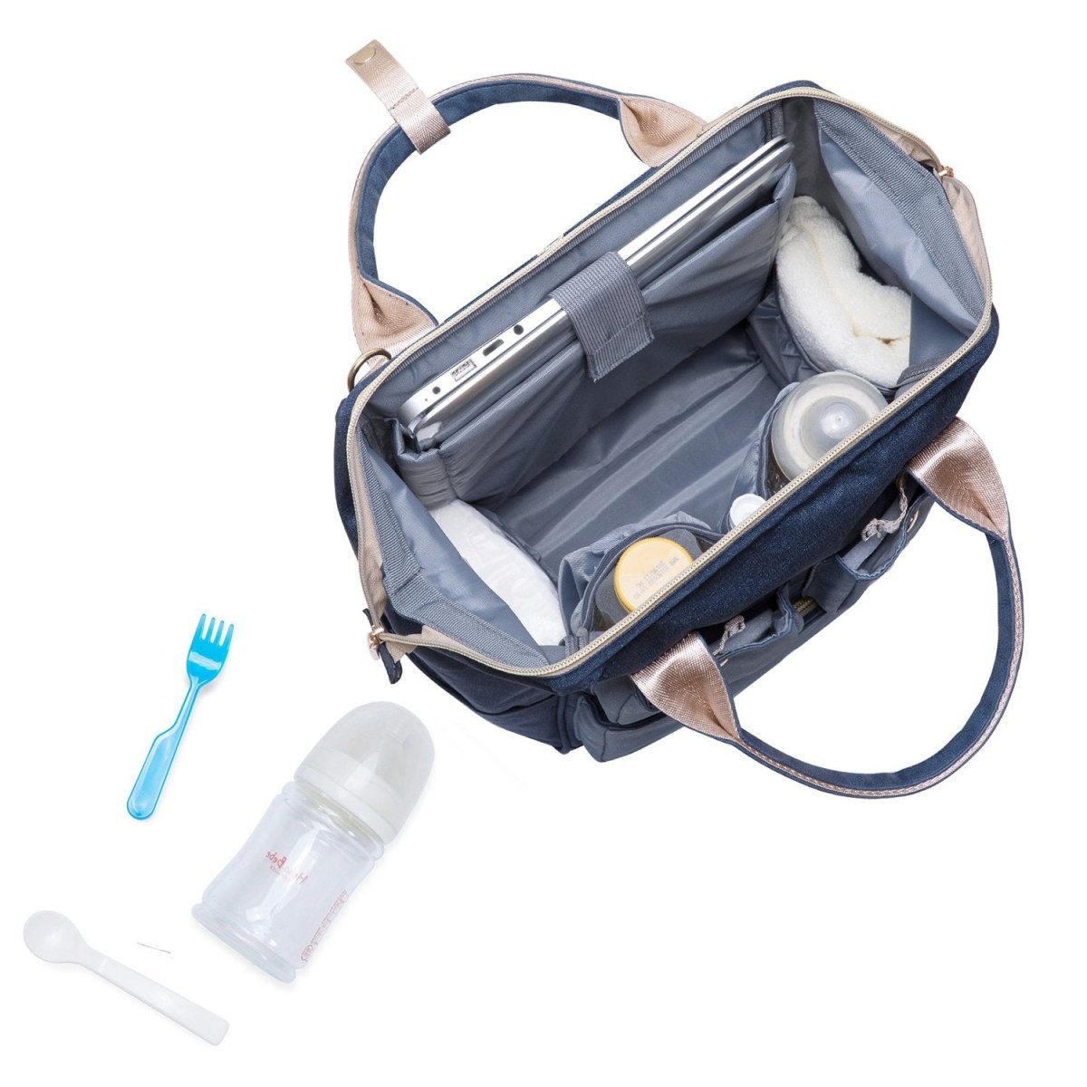 KAUKKO Diaper Bag Backpack with Pacifier Holder and Stroller straps - for Mom and Dad, Waterproof, one size, KT03 ( Mediterranean Blue ) - kaukko