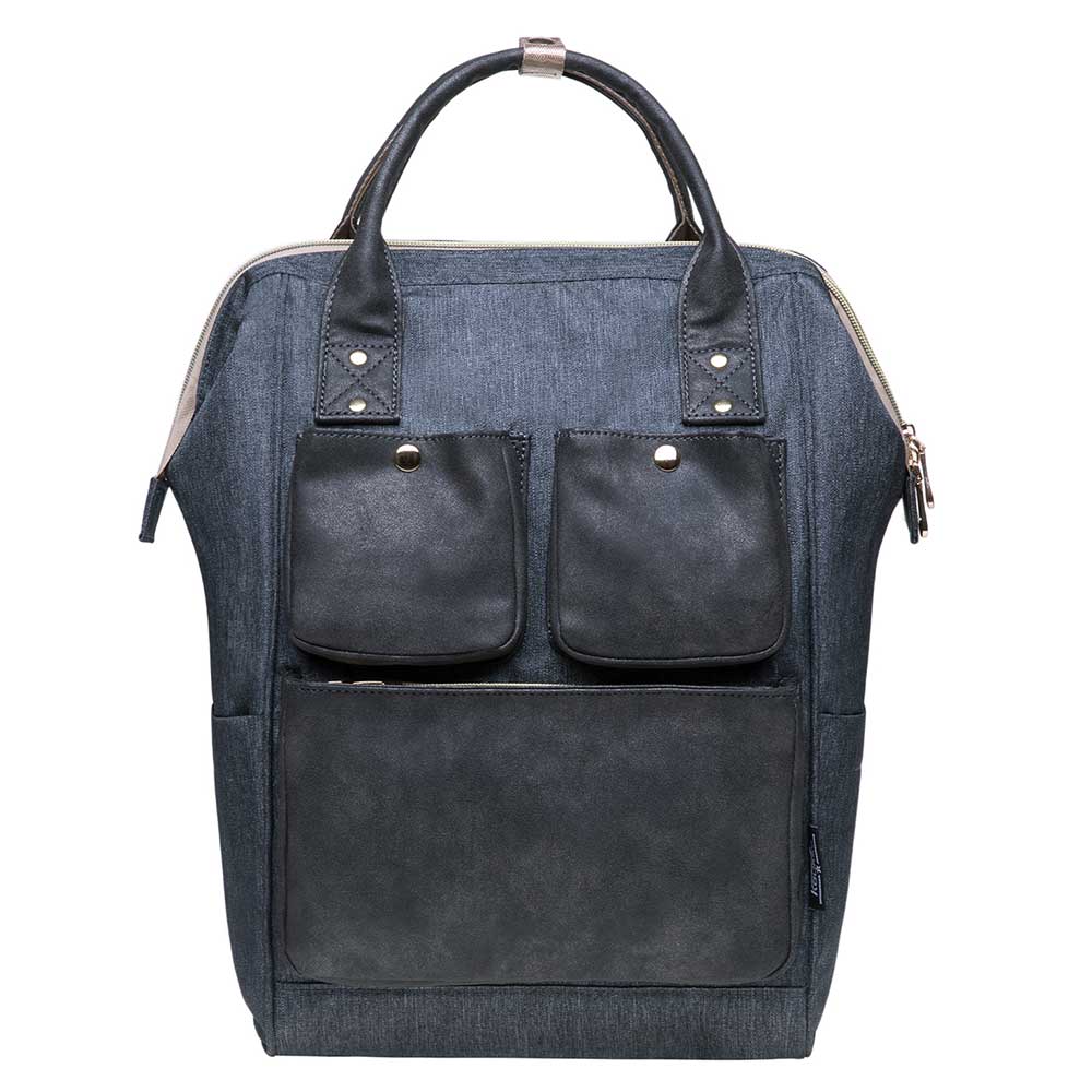 KAUKKO Diaper Bag Backpack with Pacifier Holder and Stroller straps - for Mom and Dad, Waterproof, one size, KT03 ( New York Gray ) - kaukko