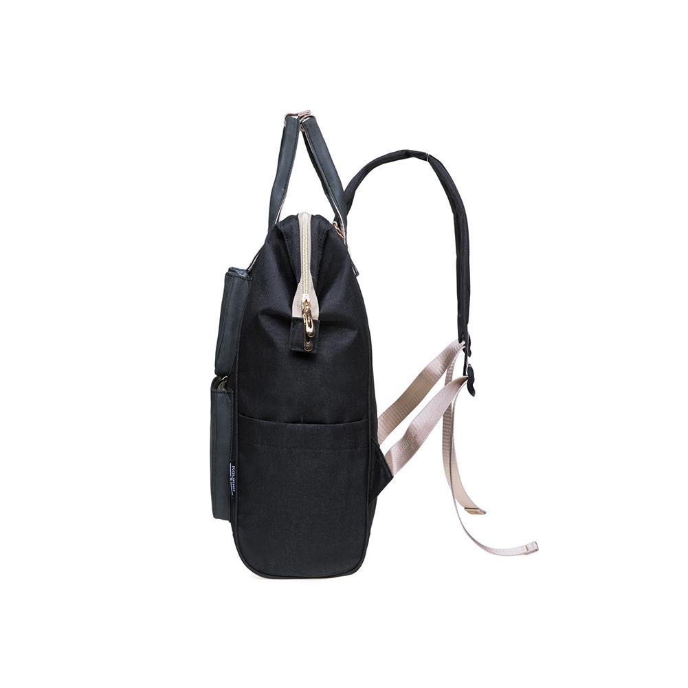 KAUKKO Diaper Bag Backpack with Pacifier Holder and Stroller straps - for Mom and Dad, Waterproof, one size, KT03 ( Santorini Black ) - kaukko