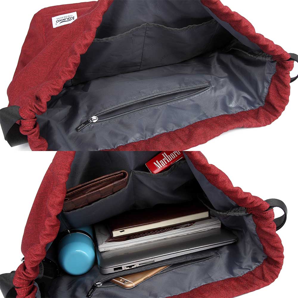 KAUKKO Drawstring Sports Backpack Gym Yoga Bag Shoulder Rucksack for Men and Women - kaukko