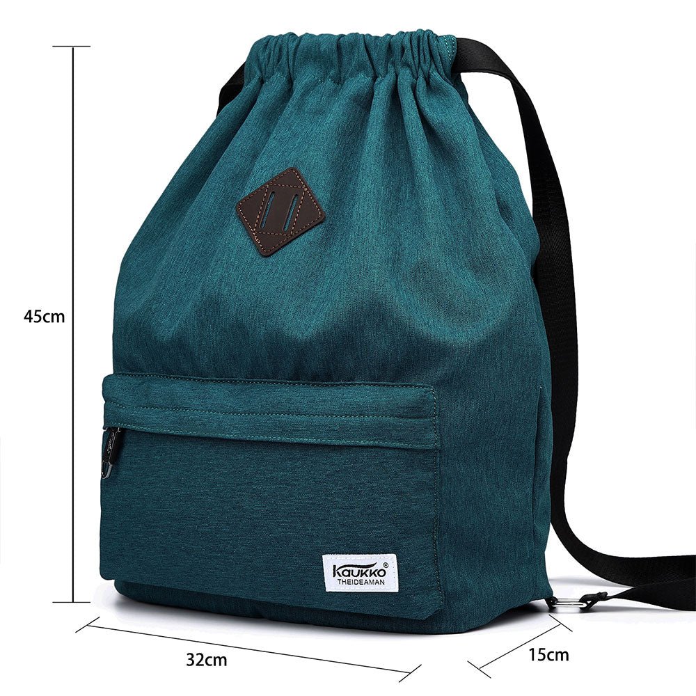 KAUKKO Drawstring Sports Backpack Gym Yoga Bag Shoulder Rucksack for Men and Women - kaukko