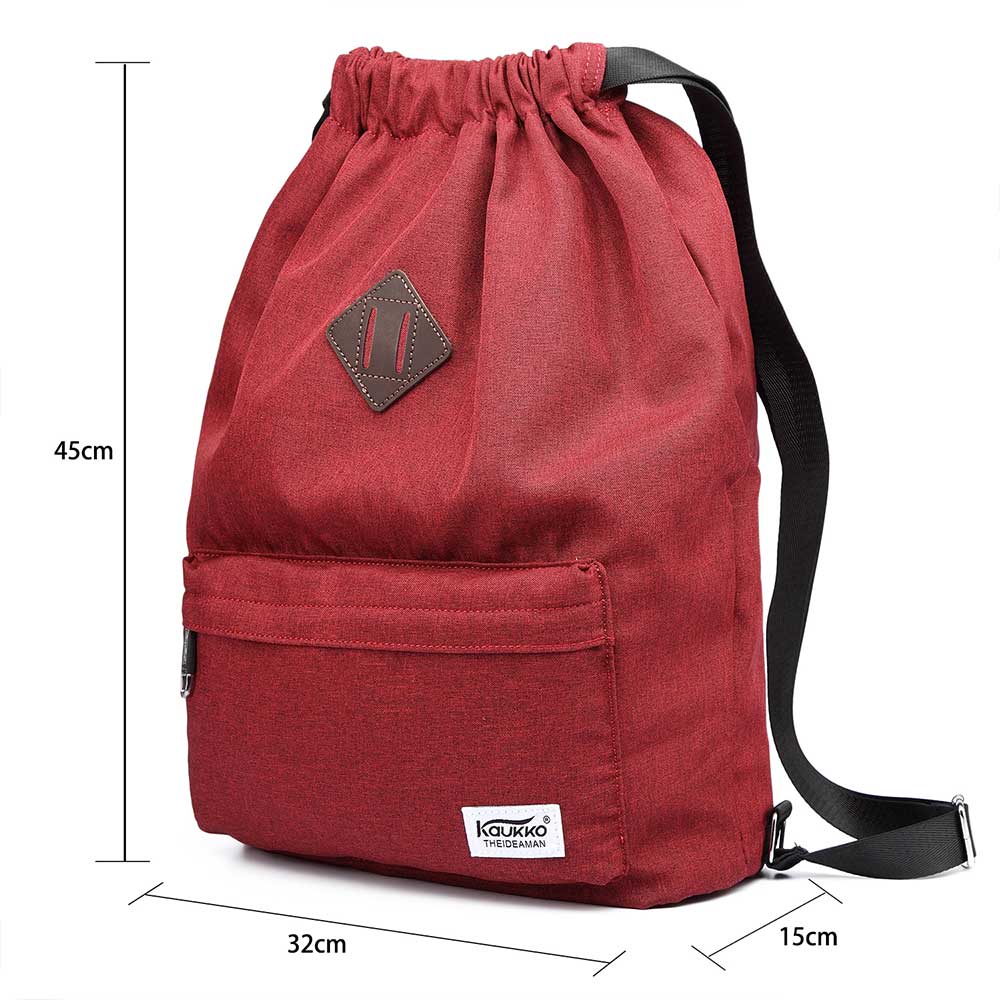 KAUKKO Drawstring Sports Backpack Gym Yoga Bag Shoulder Rucksack for Men and Women - kaukko