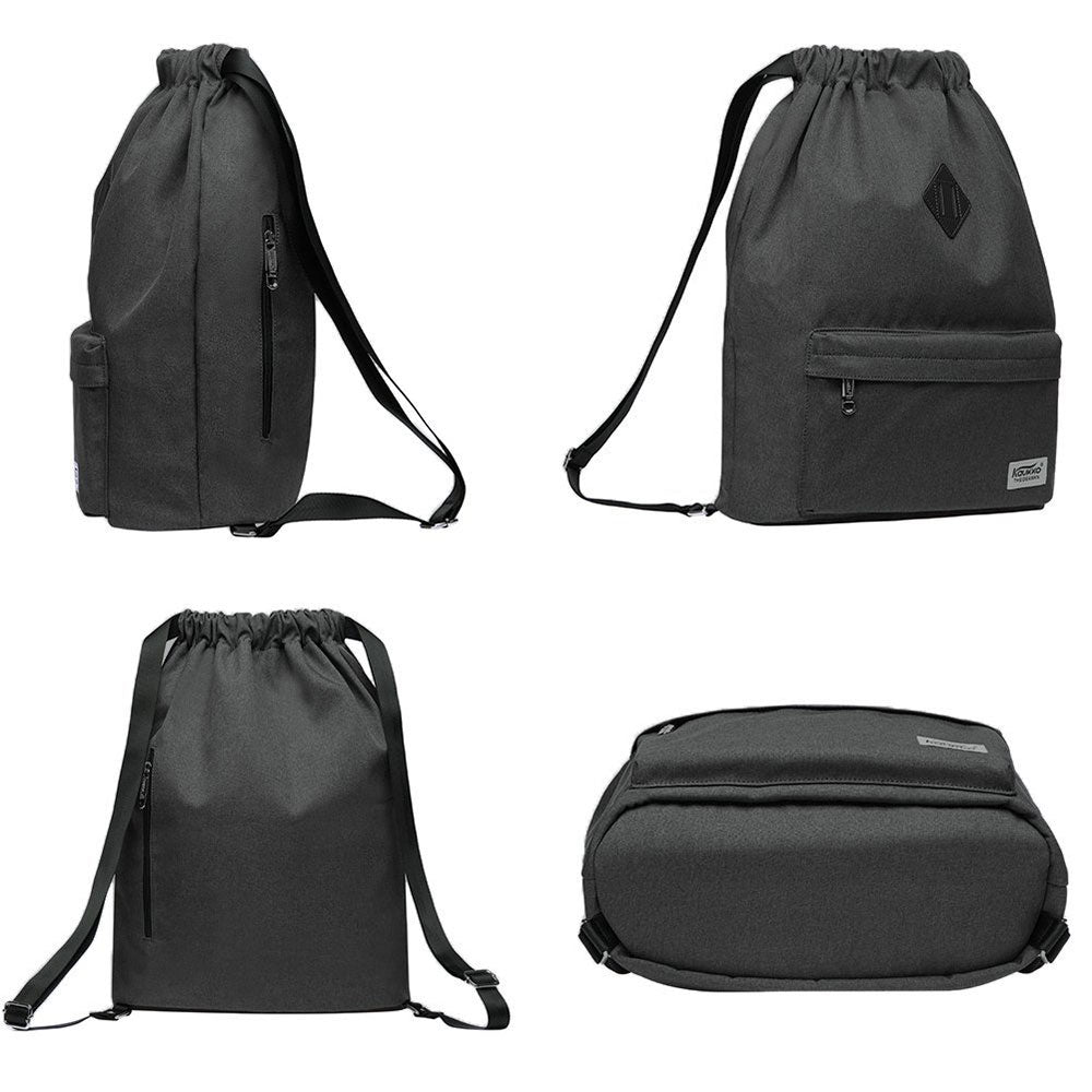 KAUKKO Drawstring Sports Backpack Gym Yoga Bag Shoulder Rucksack for Men and Women - kaukko