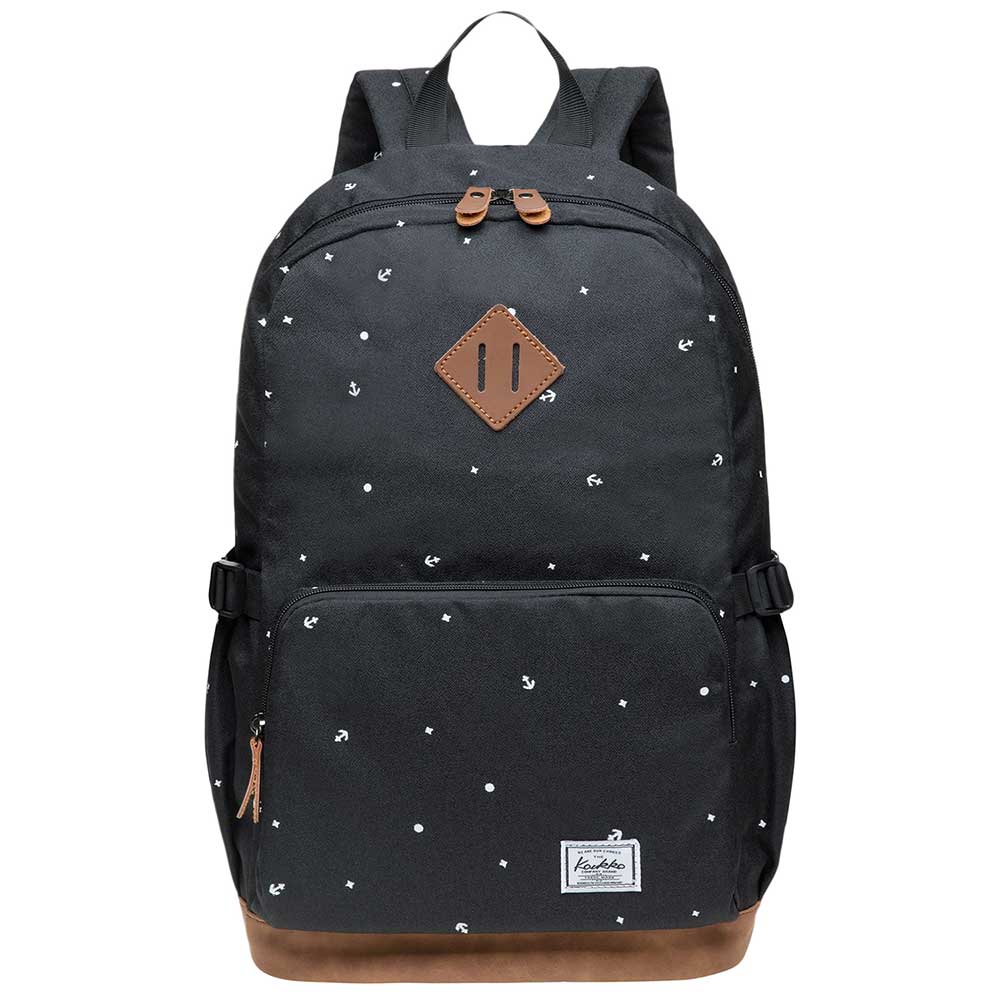 KAUKKO Elegant College School Backpack Women Daypacks, K1005-3 ( Black / 17L ) - kaukko