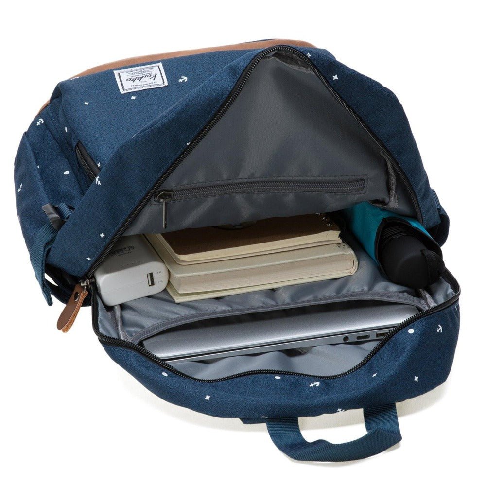 KAUKKO Elegant College School Backpack Women Daypacks, K1005-3 ( Blue / 17L ) - kaukko