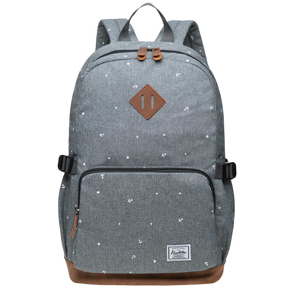 KAUKKO Elegant College School Backpack Women Daypacks, K1005-3 ( Grey / 17L ) - kaukko
