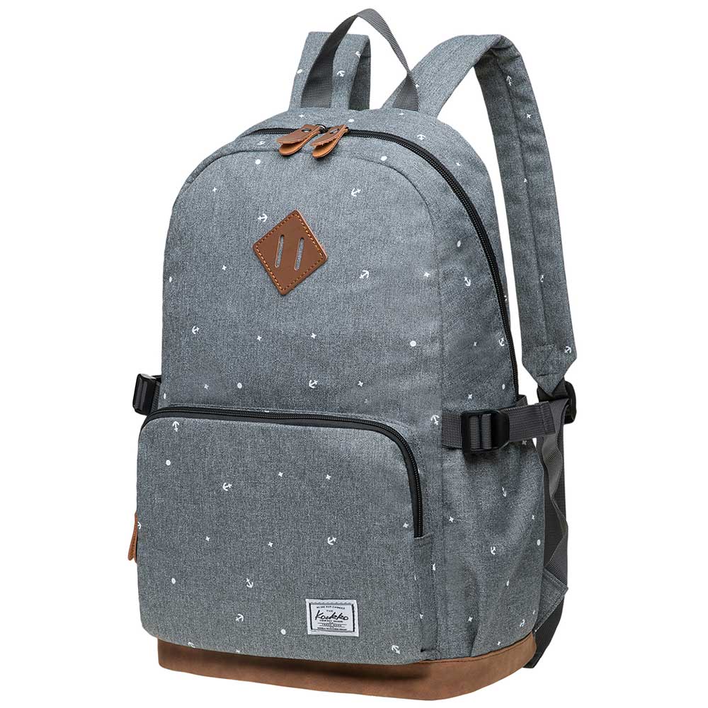 KAUKKO Elegant College School Backpack Women Daypacks, K1005-3 ( Grey / 17L ) - kaukko
