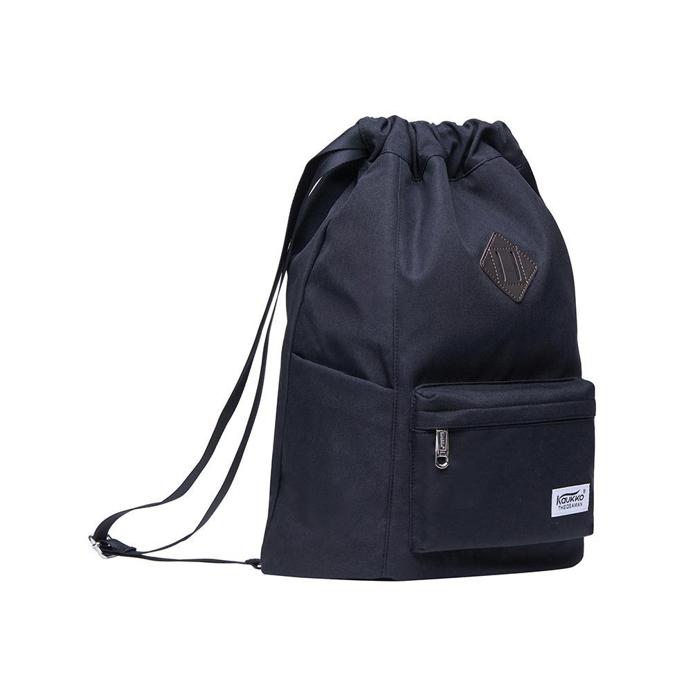KAUKKO Gym Bag Hipster Backpack Drawstring Sports Backpack ( black ) - kaukko
