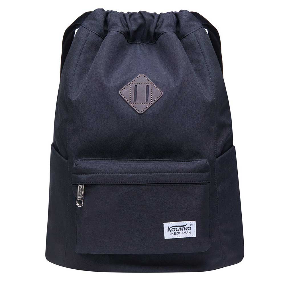 KAUKKO Gym Bag Hipster Backpack Drawstring Sports Backpack ( black ) - kaukko