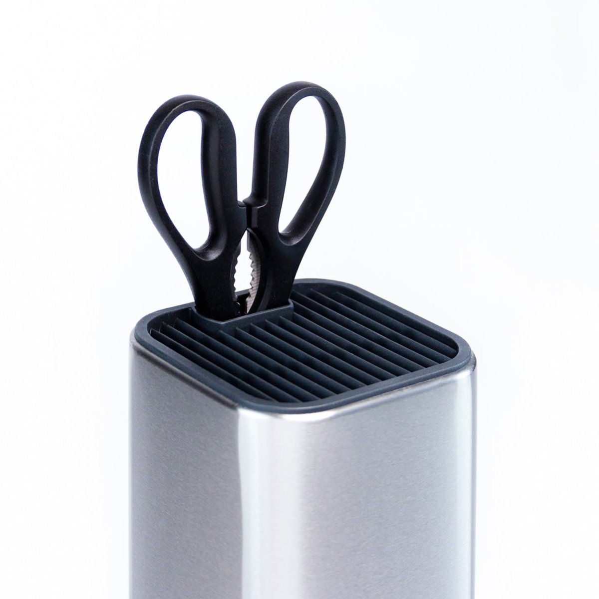 KAUKKO Large Stainless Steel Kitchen Knife Organizer, Modern Countertop Space Saver Knife Storage Stand with Scissors-slots - kaukko