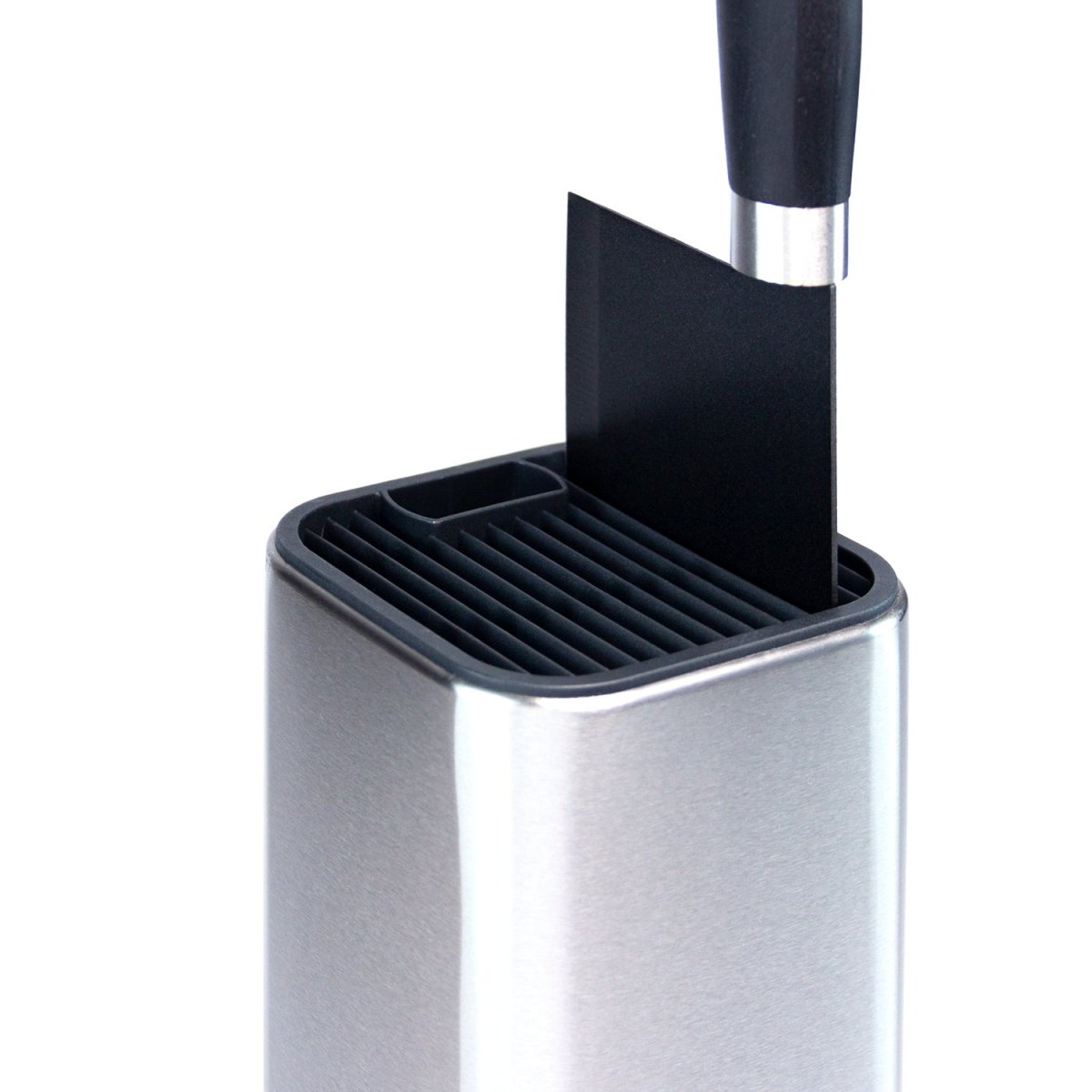 KAUKKO Large Stainless Steel Kitchen Knife Organizer, Modern Countertop Space Saver Knife Storage Stand with Scissors-slots - kaukko