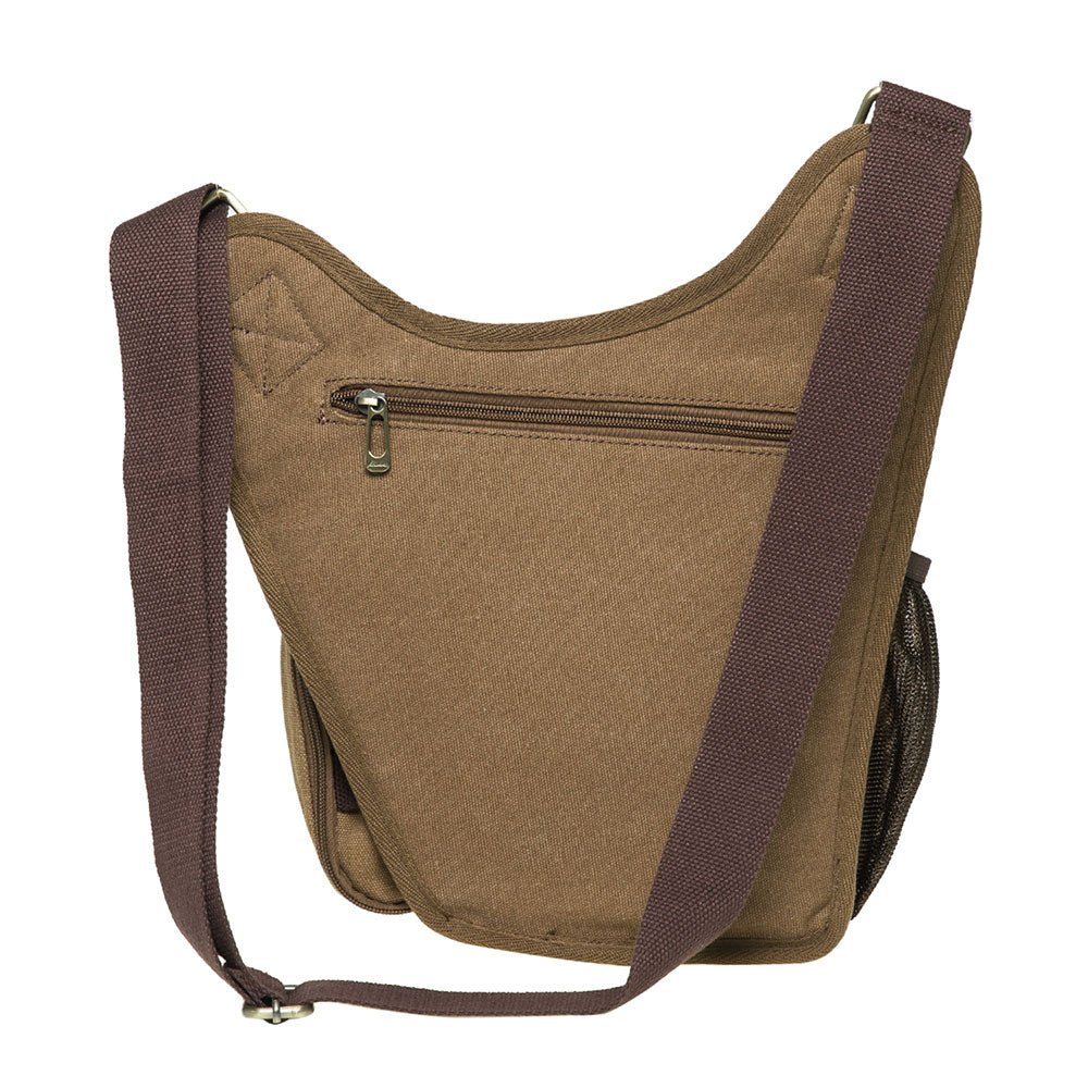 KAUKKO Mens Vintage Canvas Shoulder Messenger Bag Chest Leather Patchwork Messenger Bag - kaukko