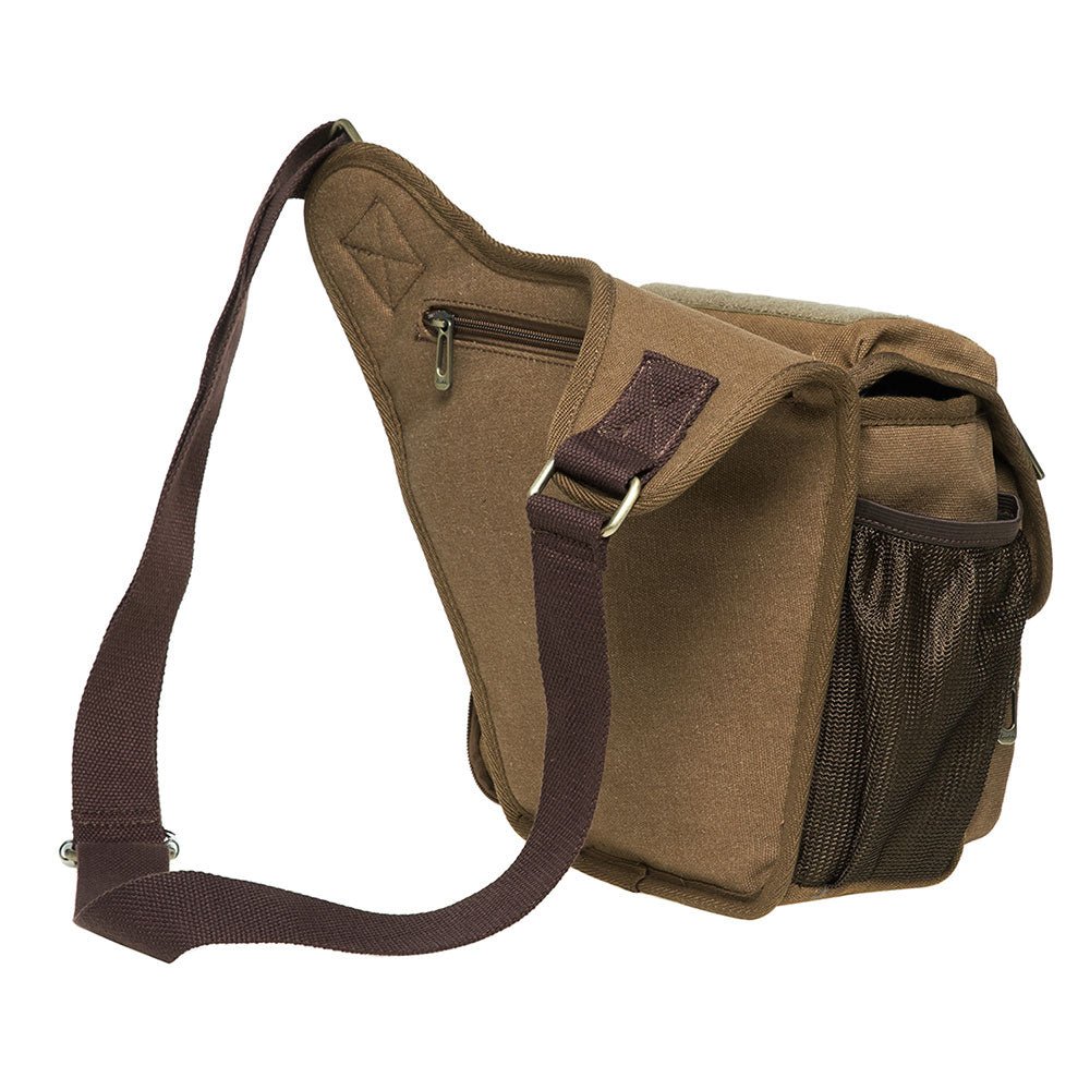 KAUKKO Mens Vintage Canvas Shoulder Messenger Bag Chest Leather Patchwork Messenger Bag - kaukko