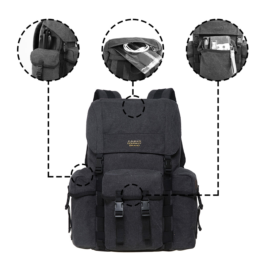 KAUKKO Men's Women's School backpack hiking backpack travel bag laptop backpack outdoor sports leisure daypacks - kaukko