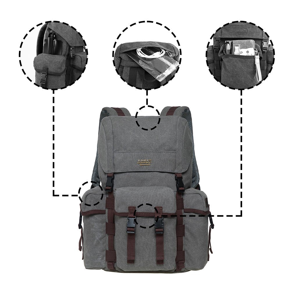 KAUKKO Men's Women's School backpack hiking backpack travel bag laptop backpack outdoor sports leisure daypacks - kaukko