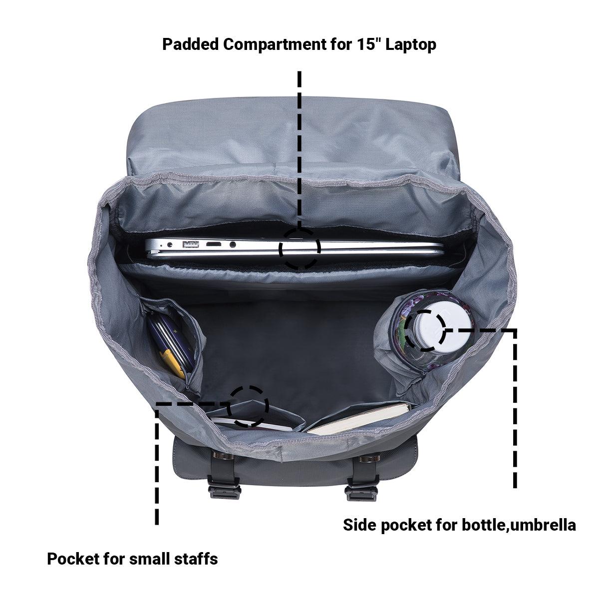 Travel Laptop Backpack, Outdoor Rucksack, School backpack Fits 15.6" Laptop(Black) - kaukko