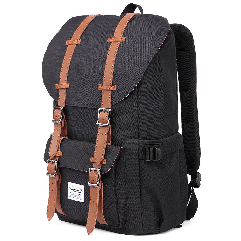Travel Laptop Backpack, Outdoor Rucksack, School backpack Fits 15.6"(Black) - kaukko