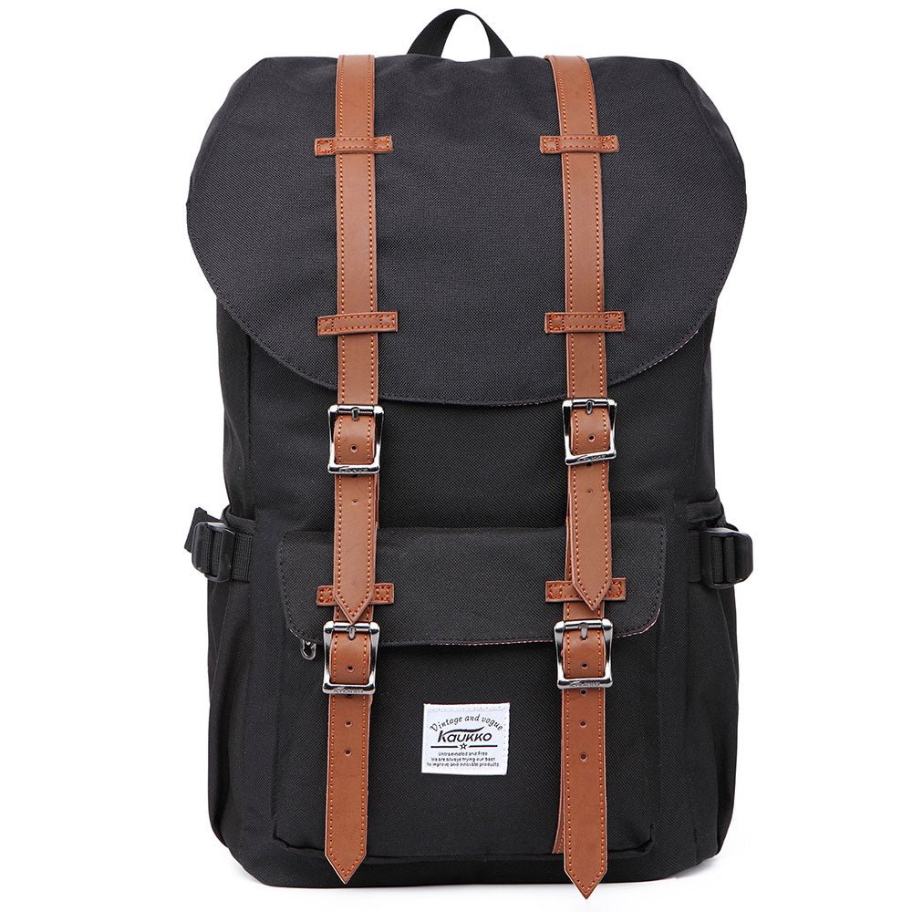 Travel Laptop Backpack, Outdoor Rucksack, School backpack Fits 15.6"(Black) - kaukko