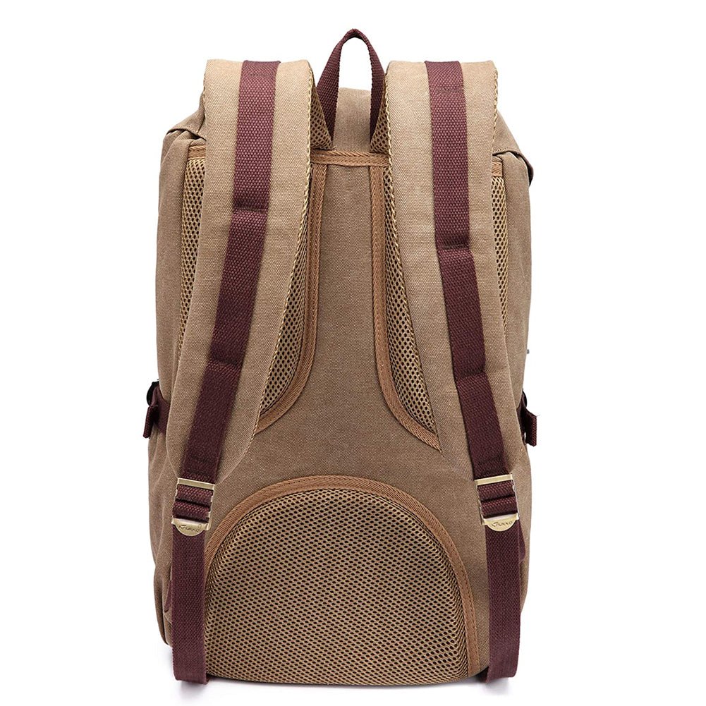 Travel Laptop Backpack, Outdoor Rucksack, School backpack Fits 15.6"(Canvas Brown) - kaukko