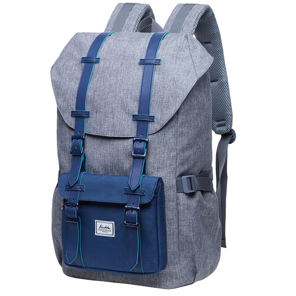 Travel Laptop Backpack, Outdoor Rucksack, School backpack Fits 15.6"(Grey-Blue) - kaukko