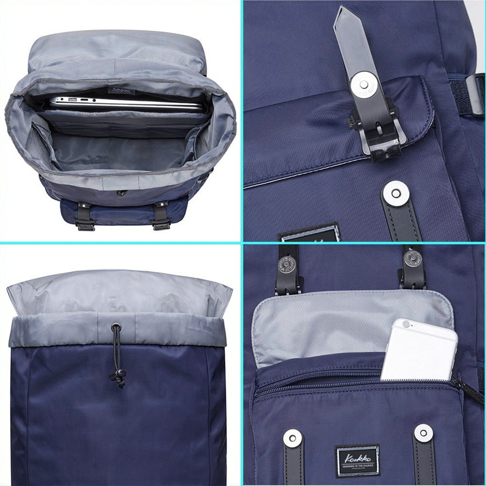 Travel Laptop Backpack, Outdoor Rucksack, School backpack Fits 15.6"(Nylon Blue) - kaukko