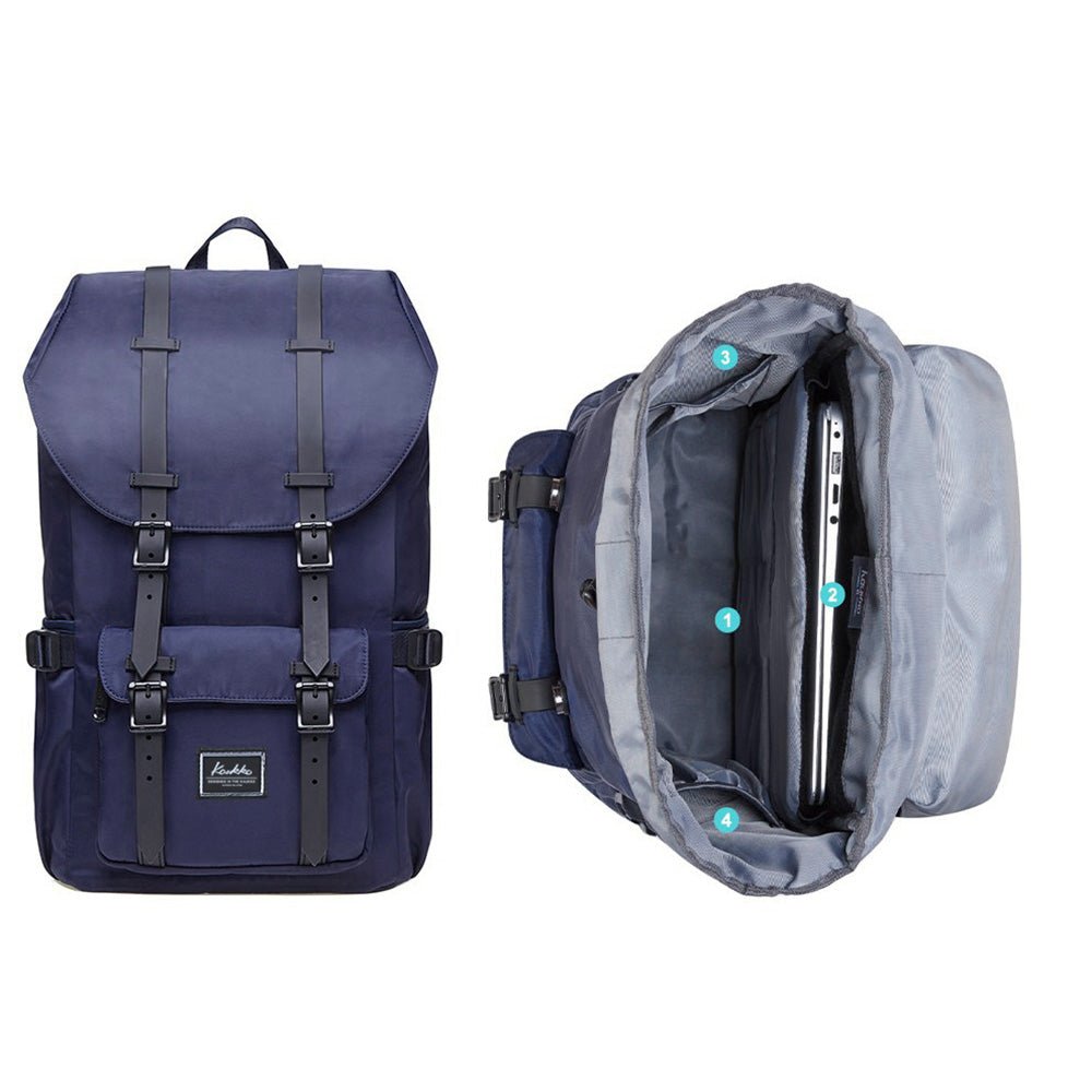 Travel Laptop Backpack, Outdoor Rucksack, School backpack Fits 15.6"(Nylon Blue) - kaukko