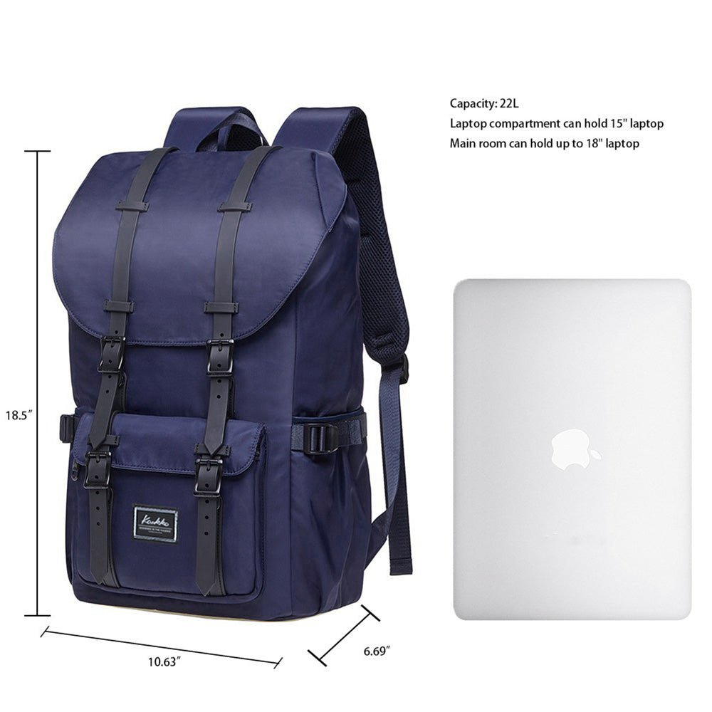 Travel Laptop Backpack, Outdoor Rucksack, School backpack Fits 15.6"(Nylon Blue) - kaukko