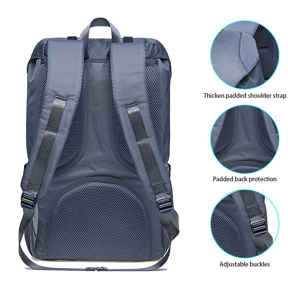 Travel Laptop Backpack, Outdoor Rucksack, School backpack Fits 15.6"(Nylon Grey) - kaukko