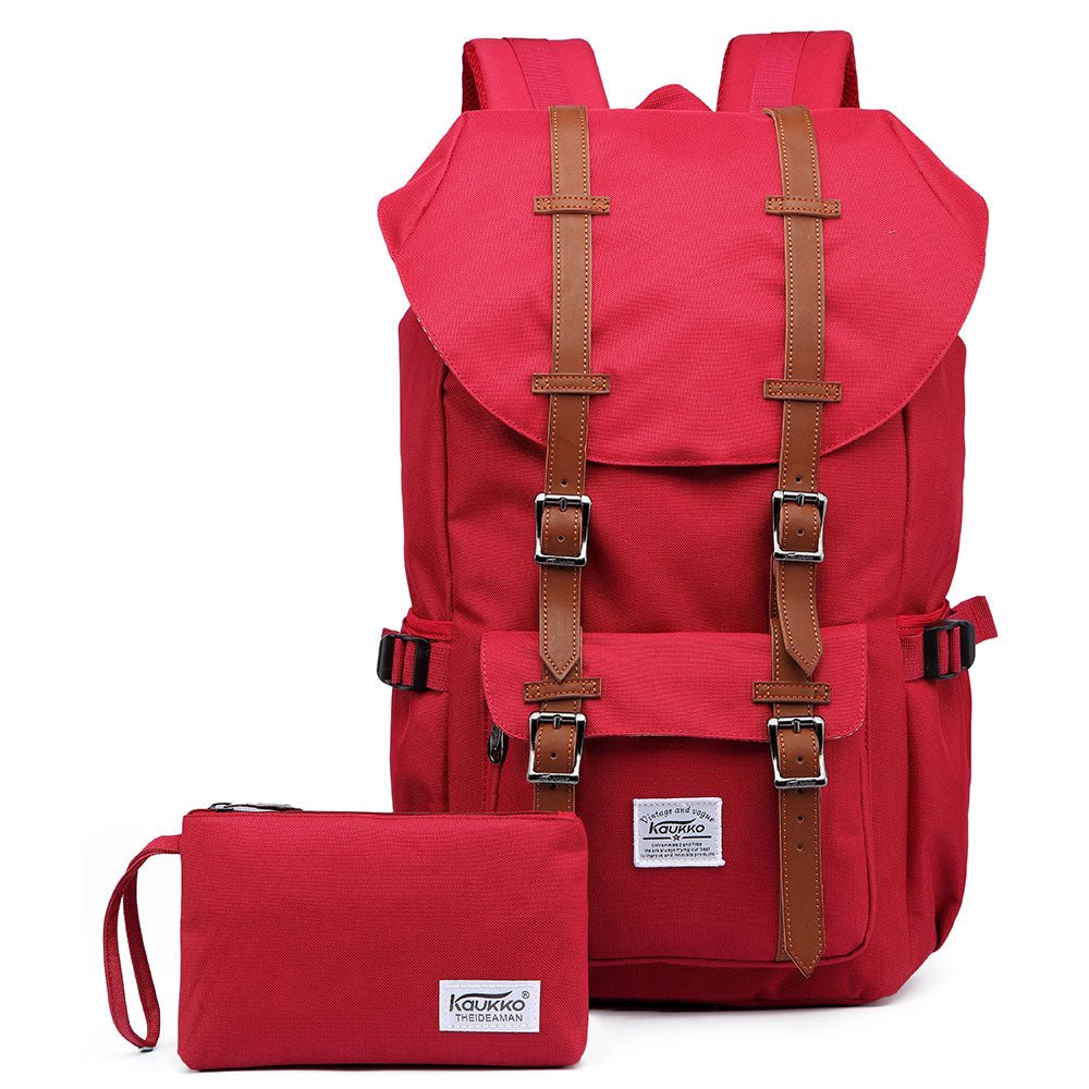 Travel Laptop Backpack, Outdoor Rucksack, School backpack Fits 15.6"(Red) - kaukko