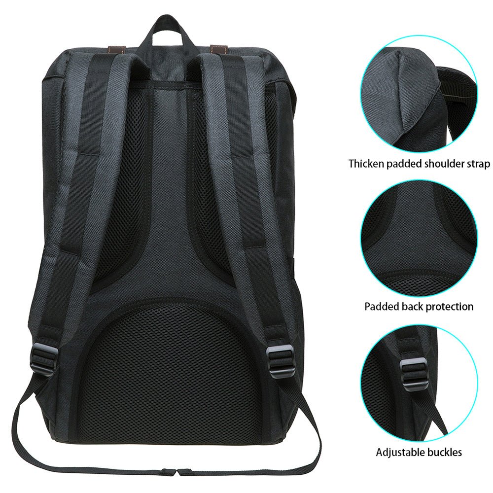 Travel Laptop Backpack, Oxford fabric ( K1023-Black ) - kaukko