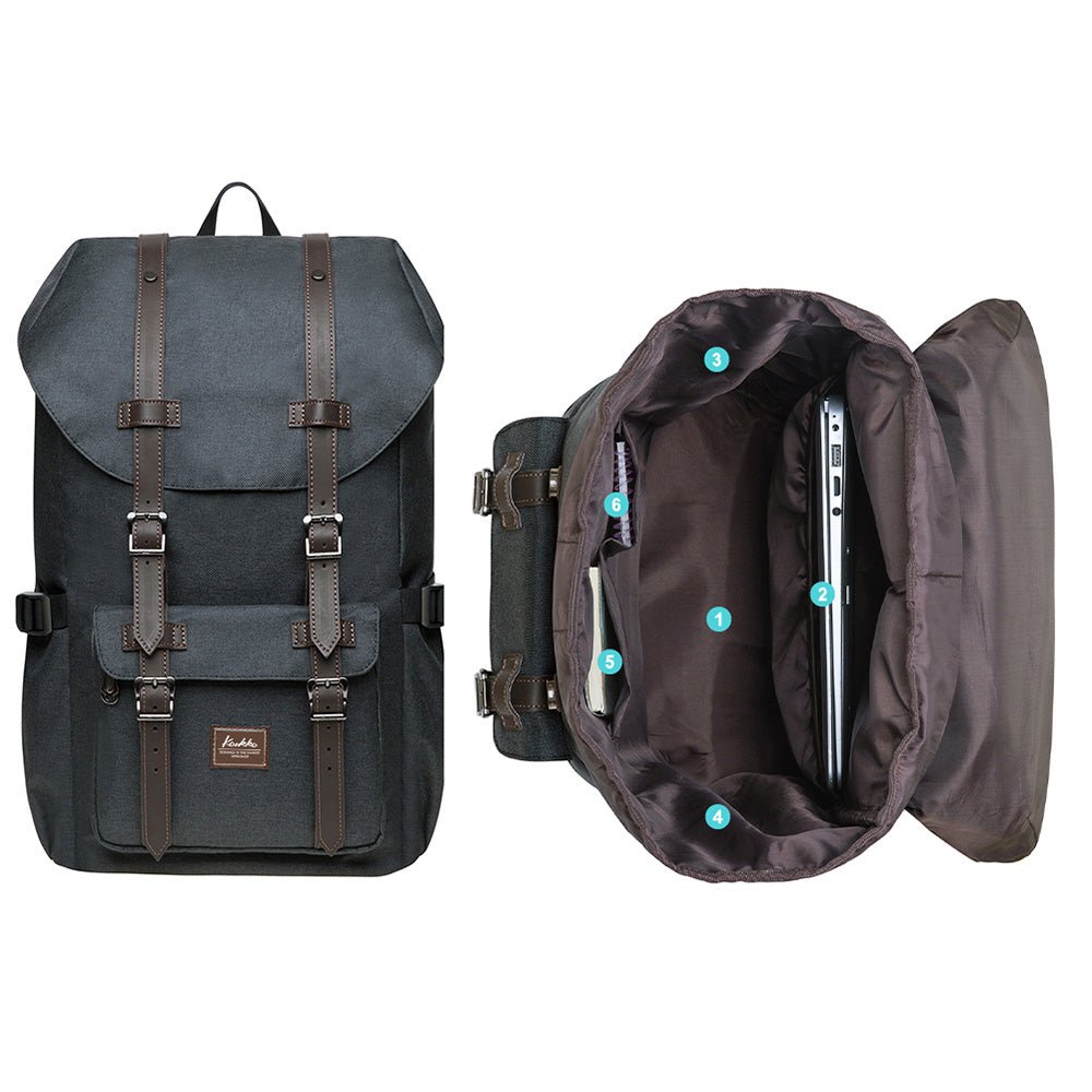 Travel Laptop Backpack, Oxford fabric ( K1023-Black ) - kaukko