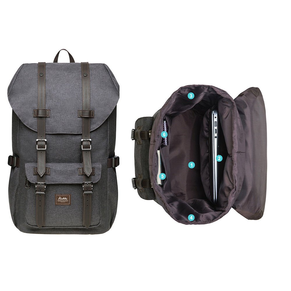 Travel Laptop Backpack, Oxford fabric( K1023-coffee) - kaukko
