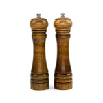 Wood Salt and Pepper Mill Set, Salt Shakers with Adjustable Ceramic Rotor- Pack of 2 - kaukko