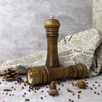 Wood Salt and Pepper Mill Set, Salt Shakers with Adjustable Ceramic Rotor- Pack of 2 - kaukko