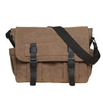 KAUKKO Canvas Vintage Messenger Bag Shoulder bag Leather Large Travel Crossbody bags for men women 14-inch Laptop