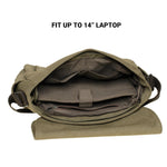 KAUKKO Canvas Vintage Messenger Bag Shoulder bag Leather Large Travel Crossbody bags for men women 14-inch Laptop