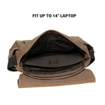 KAUKKO Canvas Vintage Messenger Bag Shoulder bag Leather Large Travel Crossbody bags for men women 14-inch Laptop