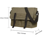 KAUKKO Canvas Vintage Messenger Bag Shoulder bag Leather Large Travel Crossbody bags for men women 14-inch Laptop