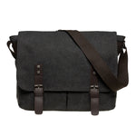 KAUKKO Canvas Vintage Messenger Bag Shoulder bag Leather Large Travel Crossbody bags for men women 14-inch Laptop