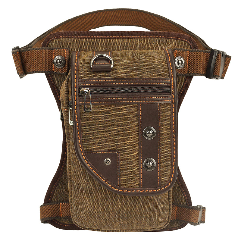 KAUKKO Vintage Canvas Leg Bag for Men Women Perfect for Cycling, Motorcycling and Hiking