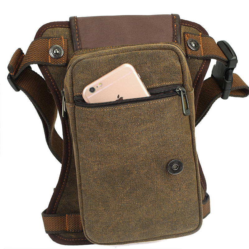 KAUKKO Vintage Canvas Leg Bag for Men Women Perfect for Cycling, Motorcycling and Hiking