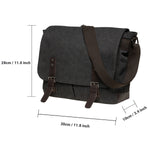 KAUKKO Canvas Vintage Messenger Bag Shoulder bag Leather Large Travel Crossbody bags for men women 14-inch Laptop