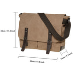 KAUKKO Canvas Vintage Messenger Bag Shoulder bag Leather Large Travel Crossbody bags for men women 14-inch Laptop